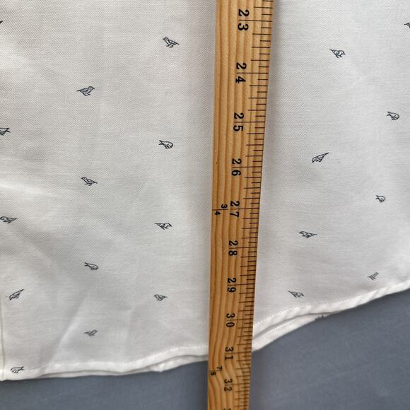 St Johns Bay Dress Shirt XL White Birds Business Career Office Button Down New - Picture 11 of 13